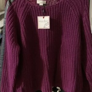 Bisou Bisou Women's Deep‎ Purple Crew Neck Sweater
